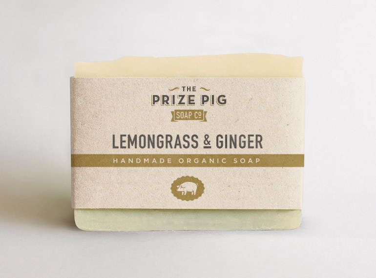 Prize Pig soap packaging