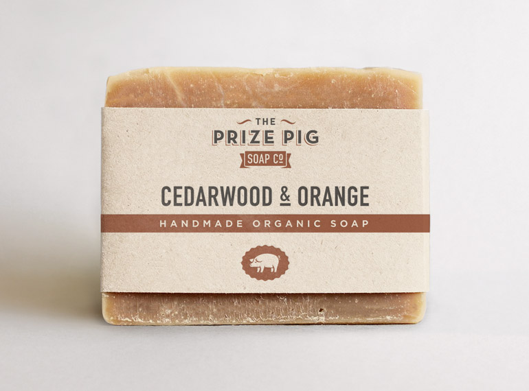 Prize Pig soap packaging