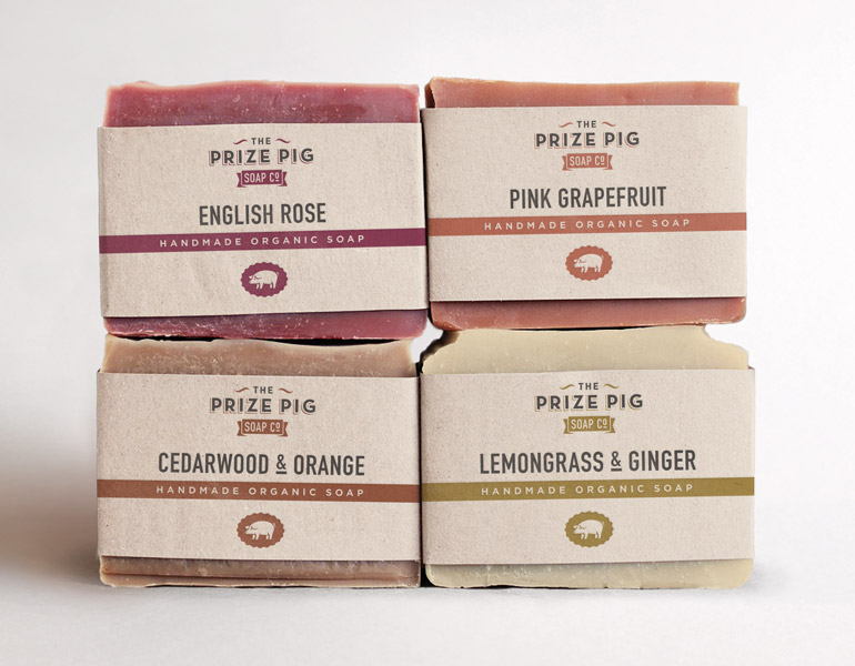 Prize Pig soap packaging